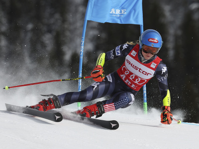 Mikaela Shiffrinová počas 1. kola obrovského slalomu v Åre