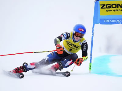 Americká lyžiarka Mikaela Shiffrinová v 1. kole obrovského slalomu Svetového pohára v alpskom lyžovaní v kanadskom stredisku Tremblant
