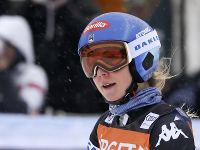 Prekvapená Mikaela Shiffrinová v cieli obrovského slalomu v Kranjskej Gore