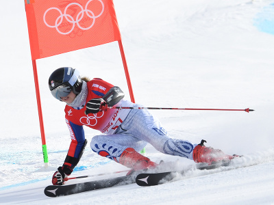 Na snímke slovenská lyžiarka Rebeka Jančová počas 1. kola obrovského slalomu v centre alpského lyžovania v Jen-čchingu počas XXIV. zimných olympijských hier 2022 v Pekingu
