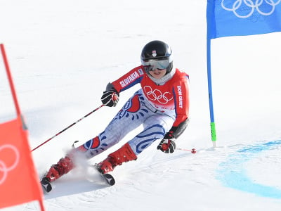 Na snímke slovenská lyžiarka Rebeka Jančová počas 1. kola obrovského slalomu v centre alpského lyžovania v Jen-čchingu počas XXIV. zimných olympijských hier 2022 v Pekingu