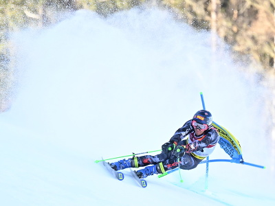 Na snímke slovenský lyžiar Teo Žampa počas 1. kola obrovského slalomu mužov na MS v alpskom lyžovaní vo francúzskom stredisku Courchevel-Méribel 