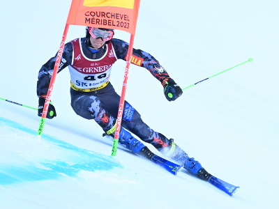 Na snímke slovenský lyžiar Teo Žampa počas 1. kola obrovského slalomu mužov na MS v alpskom lyžovaní vo francúzskom stredisku Courchevel-Méribel 