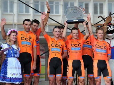 Víťazný tím poľský CCC Sprandi Polkowice počas 62. ročníka cyklistických pretekov Okolo Slovenska