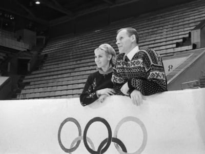 Oleg Protopopov s manželkou