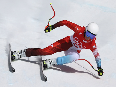Švajčiarska lyžiarka Corinne Suterová počas zjazdu žien na ZOH 2022