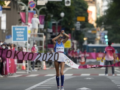 Talianska reprezentantka Antonella Palmisanová triumfovala v chôdzi žien na 20 km na OH v Tokiu
