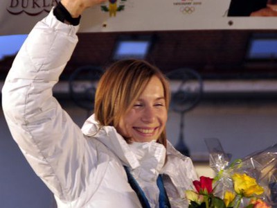 Slovenská biatlonistka Anastasia Kuzminová máva fanúšikom.