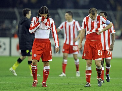 Sklamaní hráči Olympiakosu Pireus