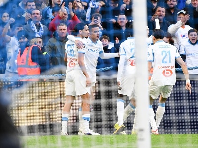 Radosť hráčov Olympique Marseille