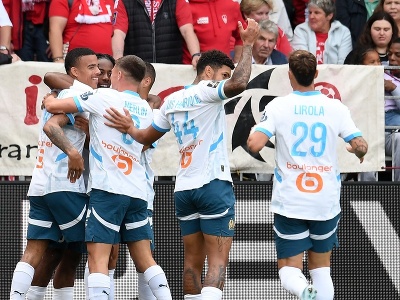 Radosť hráčov Olympique Marseille