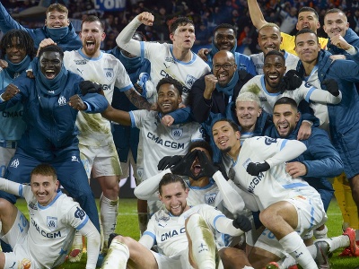 Radosť hráčov Olympique Marseille