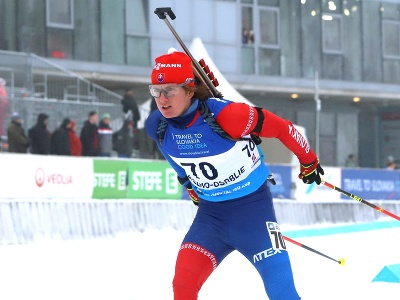 Na snímke slovenský biatlonista Šimon Adamov na trati vytrvalostných pretekov mužov na 20 km na ME v biatlone v Osrblí v stredu 24. januára 2024