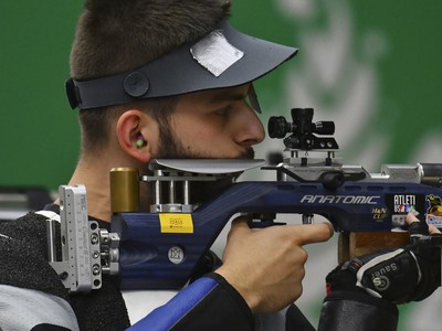 Na snímke slovenský reprezentant v streľbe zo vzduchovej pušky na 10 metrov Patrik Jány