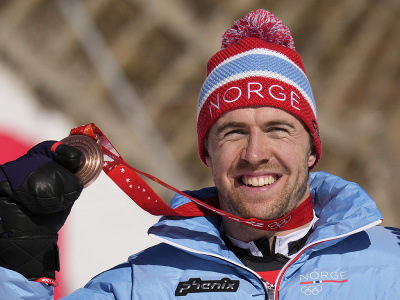 Nórsky lyžiar Aleksander Aamodt Kilde získal bronzovú medailu v super-G