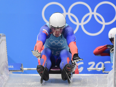 Na snímke slovenský sánkár Marián Skupek počas prvého tréningového kola pred začiatkom zimných olympijských hier v Pekingu