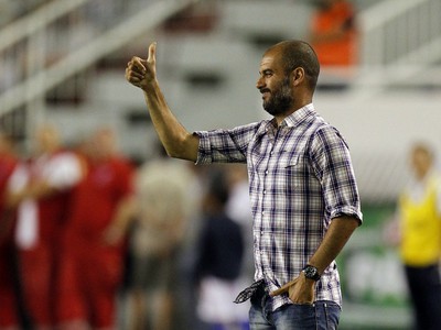 Pep Guardiola počas zápasu