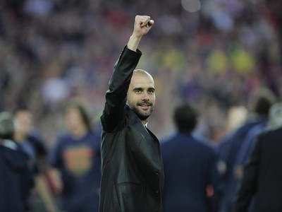 Štastný tréner Pepe Guardiola, 16.5.2010
