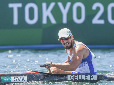 Slovenský rýchlostný kanoista Peter Gelle v semifinále disciplíny K1 na 1000 metrov počas XXXII. letných olympijských hier v Tokiu