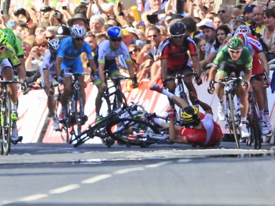 Záverečný špurt 1. etapy Tour de France