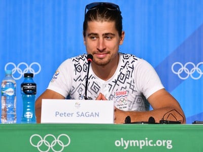 Peter Sagan počas tlačovej besedy na letných OH 2016 v Riu de Janeiro