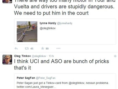 Oleg Tiňkov na Twitteri k incidentu Petra Sagana