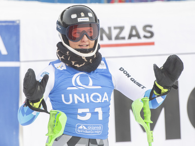 Na snímke slovenská lyžiarka Petra Hromcová v cieli po 1. kole slalomu žien Svetového pohára v alpskom lyžovaní v českom Špindlerovom Mlyne