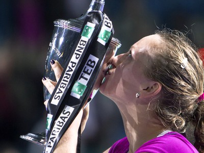 Petra Kvitová s trofejou