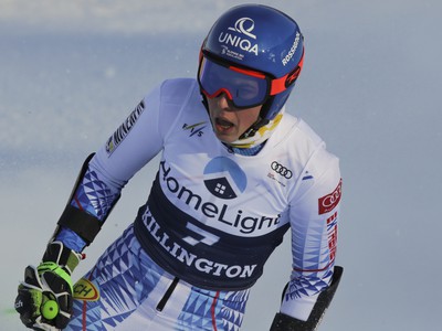 Petra Vlhová v cieli 2. kola obrovského slalomu žien Svetového pohára