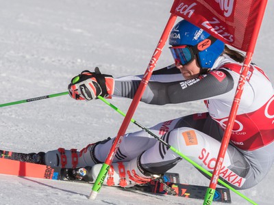 Petra Vlhová počas kvalifikácie paralelného slalomu