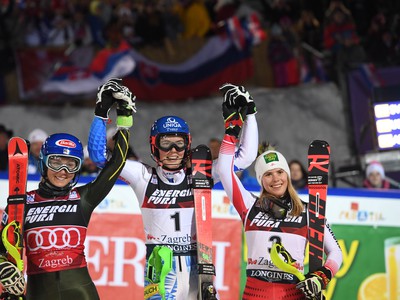 Prvé tri pretekárky v slalome v Záhrebe