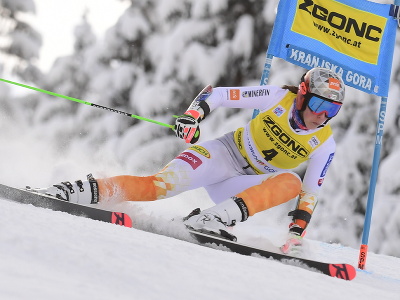 Petra Vlhová v 1. kole obrovského slalomu