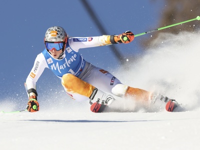 Slovenská lyžiarka Petra Vlhová v 1. kole obrovského slalomu žien Svetového pohára v talianskom stredisku Kronplatz