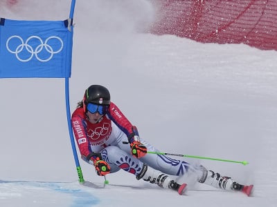 Petra Vlhová počas 2. kola obrovského slalomu na ZOH v Pekingu