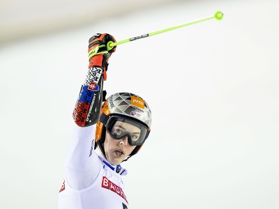 Slovenská lyžiarka Petra Vlhová v cieli v obrovskom slalome Svetového pohára v Are