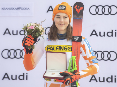 Na snímke slovenská lyžiarka Petra Vlhová skončila v celkovom hodnotení obrovských slalomov žien Svetového pohára v alpskom lyžovaní v slovinskej Kranjskej Gore