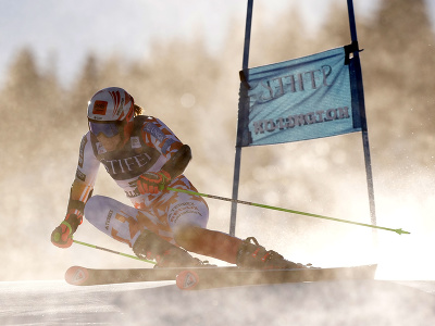 Petra Vlhová počas prvého kola obrovského slalomu v Killingtone