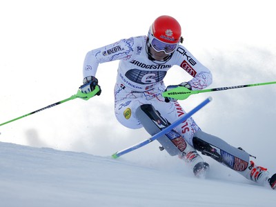 Petra Vlhová počas prvého kola slalomu SP v talianskom Sestriére
