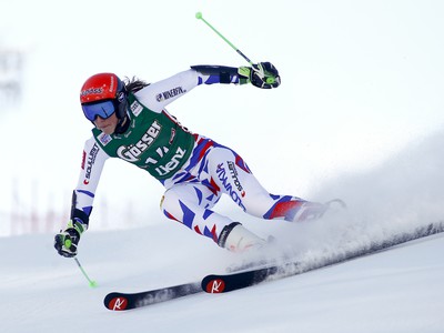 Petra Vlhová počas prvého kola obrovského slalomu v rakúskom Lienzi