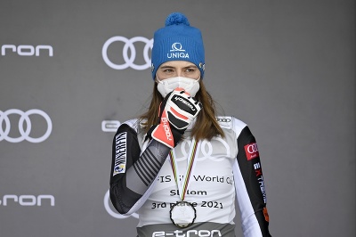 Petra Vlhová obsadilo v slalom SP konečné 3. miesto