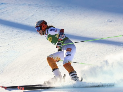 Slovenská lyžiarka Petra Vlhová počas 2. kola obrovského slalomu Svetového pohára vo francúzskom stredisku Courchevel