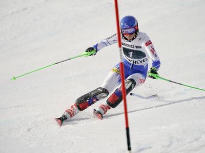 Petra Vlhová v 1. kole slalomu v Courcheveli