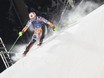 Na snímke slovenská lyžiarka Petra Vlhová počas 2. kola nočného slalomu Svetového pohára v alpskom lyžovaní v rakúskom Flachau