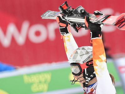 Na snímke víťazná slovenská lyžiarka Petra Vlhová
