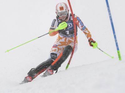 Petra Vlhová na trati v 1. kole slalomu Svetového pohára v alpskom lyžovaní v slovinskej Kranjskej Gore