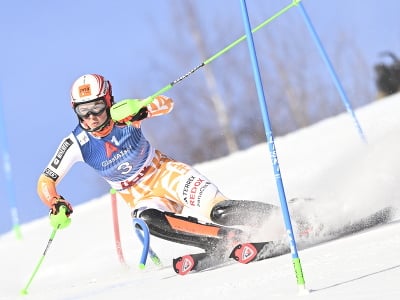 Na snímke slovenská lyžiarka Petra Vlhová v prvom kole slalomu žien Svetového pohára v alpskom lyžovaní v rakúskom Lienzi 29. decembra 2023