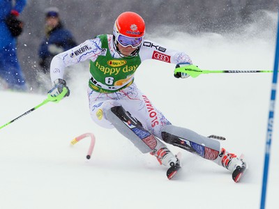 Petra Vlhová na trati 1. kola slalomu Svetového pohára žien v alpskom lyžovaní v slovinskom Maribore