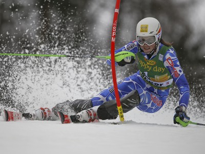Petra Vlhová počas prvého kola slalomu