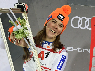 Na snímke slovenská lyžiarka Petra Vlhová obsadila 2. miesto v slalome žien Svetového pohára v alpskom lyžovaní v rakúskom Schladmingu