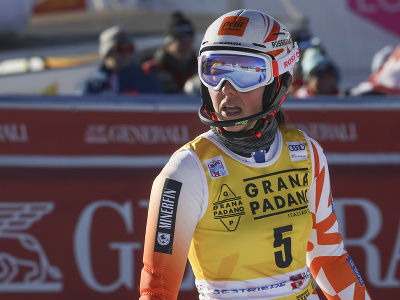 Na snímke slovenská lyžiarka Petra Vlhová obsadila tretie miesto po 2. kole slalomu Svetového pohára žien v alpskom lyžovaní v talianskom Sestriere